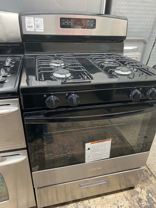 ITEM #GR17A Amana  Stainless steel gas range 4 burner 30 inch