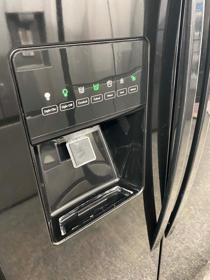 Item: #RF74P kenmore side x side  refrigerator black w/water ice dispenser 36 in.