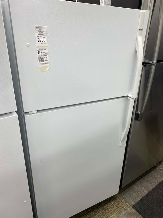 ITEM: #RF402 kenmore top freezer white refrigerator  28 inc