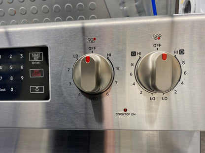 Item: #ER85D Samsung electric range 5 burner  Stainless Steel convection 30 in