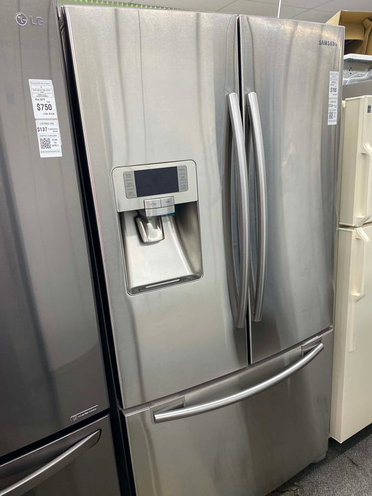 Item: #RF48K  Samsung French door refrigerator counter depth stainless steel w/water ice dispenser 36 in.