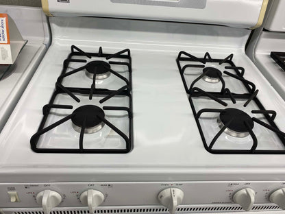 ITEM #GR395 kenmore  white gas range 4 burner 30 inch *more pictures soon