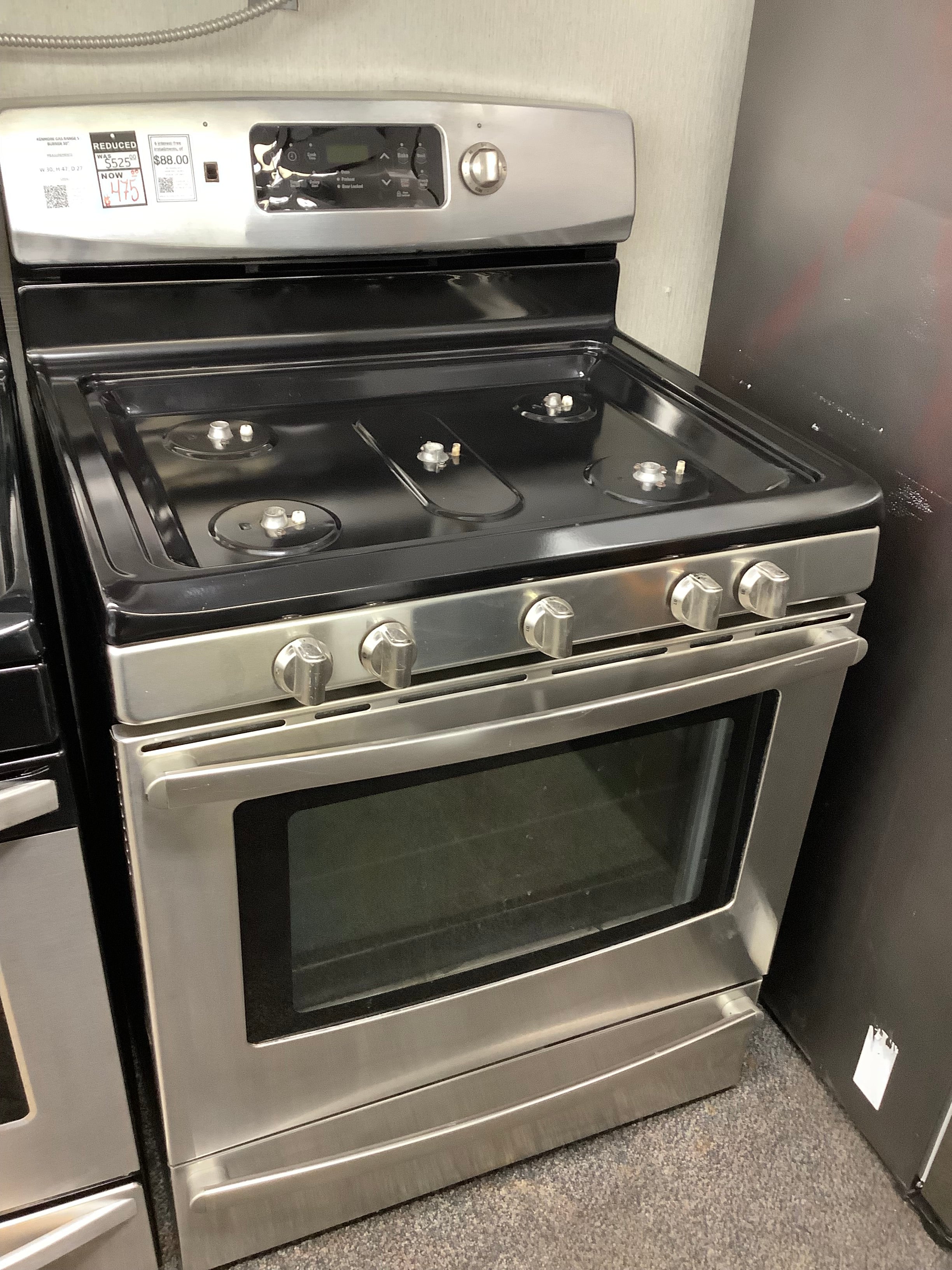 Kenmore gas range stainless steel 5 burner 30 in – -rodas appliance llc