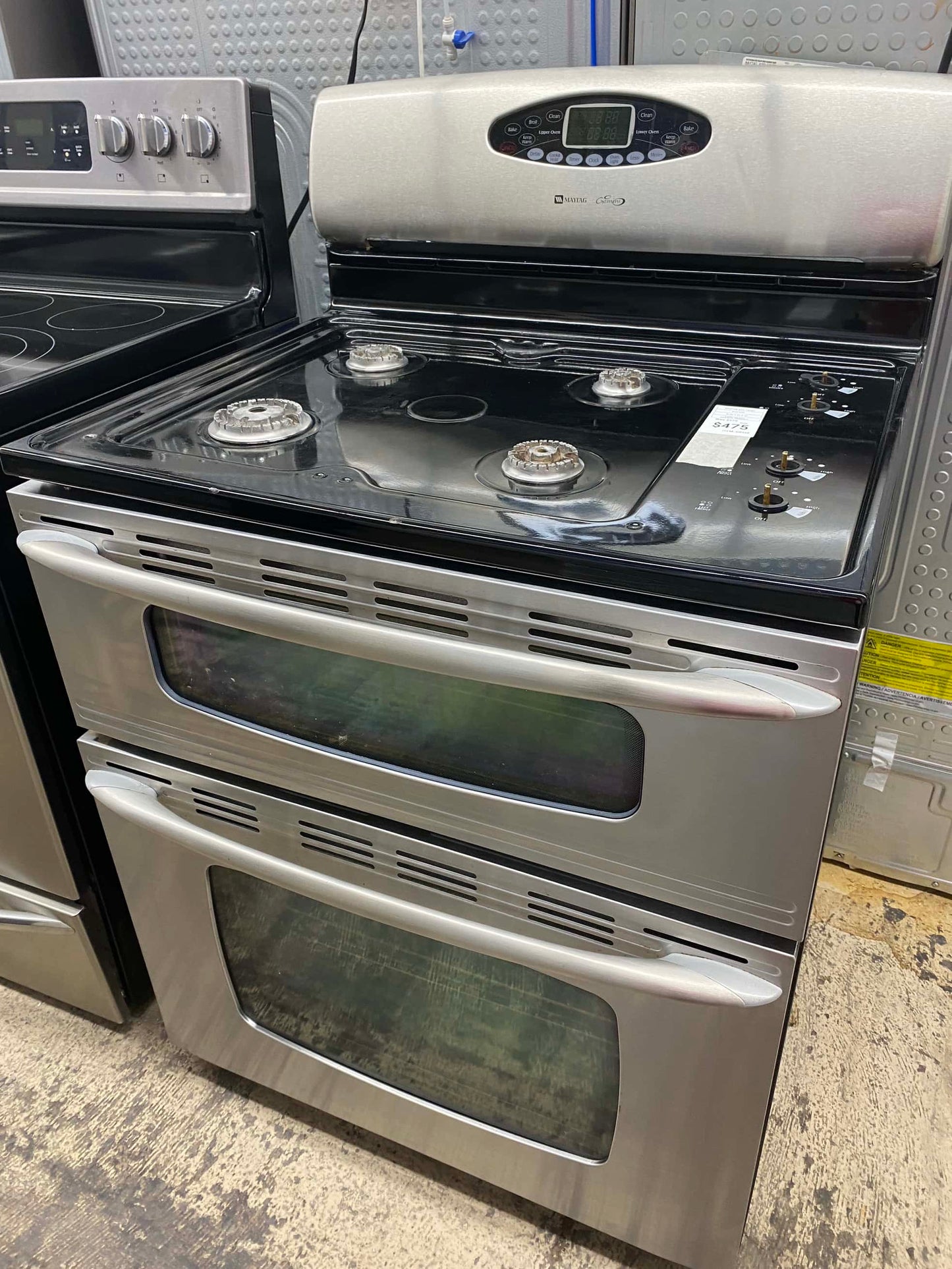 ITEM #GR338  Maytah  Stainless steel gas range 5 burner double oven 30 inch *more pictures soon .