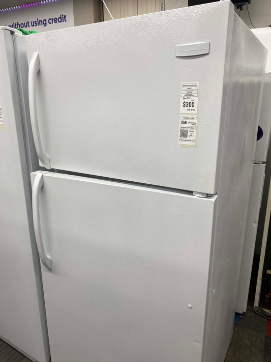 ITEM: #RF405 Frigidaire top freezer white refrigerator  28 inc