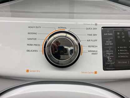 ITEM #W688 Samsung front load electric dryer 220v  stackable large capacity stainless steel drum 27 in